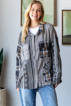 Load image into Gallery viewer, Oli &amp; Hali Mixed Print Button Down Top with Star Patches in Black
