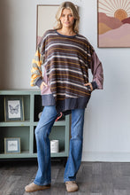 Load image into Gallery viewer, Oli &amp; Hali OVERSIZED Multi Colored Striped Top in Mocha
