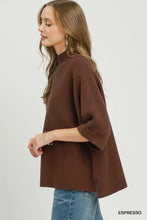 Load image into Gallery viewer, Umgee Mock Neck Dolman Sleeve Sweater Top in Espresso

