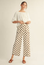 Load image into Gallery viewer, Jodifl Polka Dot Pants with Embroidered Scallop Edge Detail in Mocha
