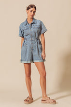 Load image into Gallery viewer, So Me Utility Button Down Romper in Denim
