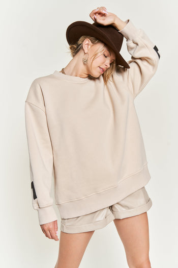Jade by Jane BE YOURSELF LOVE YOURSELF Sweatshirt in Beige
