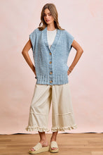 Load image into Gallery viewer, BiBi Mineral Washed Knit Boxy Cardigan in Washed Denim
