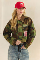 Veveret Camo Jacket with Contrasting Floral Back in Camo Floral