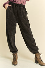 Load image into Gallery viewer, Davi &amp; Dani Mineral Washed Joggers with Rhinestones in Black
