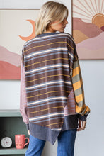 Load image into Gallery viewer, Oli &amp; Hali OVERSIZED Multi Colored Striped Top in Mocha
