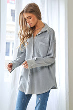 Load image into Gallery viewer, Davi &amp; Dani Textured Knit Button Down Top in Cement
