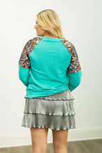 Load image into Gallery viewer, Grace+Emma MERRY Sweatshirt in Turquoise
