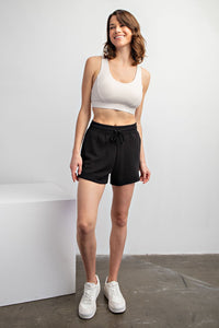 Rae Mode Scuba Tulip Shorts in Black