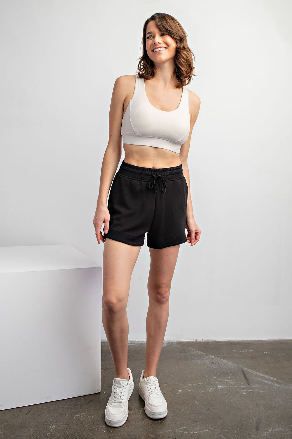 Rae Mode Scuba Tulip Shorts in Black