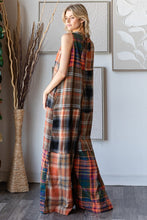 Load image into Gallery viewer, Oli &amp; Hali Mineral Washed Mixed Plaid Jumpsuit in Rust
