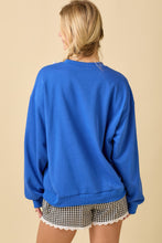 Load image into Gallery viewer, Main Strip Game Day Patchwork Top in Royal Blue
