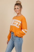 J.nna Retro Collegiate TENNESSEE Cropped Top in Tangerine