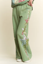 Load image into Gallery viewer, J.nna Multi Pattern Patched French Terry Pants in Sage Multi
