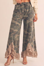 Load image into Gallery viewer, LovLov Romantic Lace Whisper Wide Leg Pants in Camo
