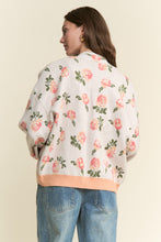 Load image into Gallery viewer, J.nna Knit Rose Pattern Cardigan in Apricot
