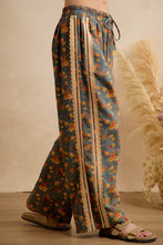 Load image into Gallery viewer, BiBi Washed Floral Denim Side Lace Trim Pants in Washed Denim
