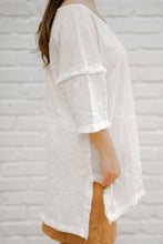 Load image into Gallery viewer, Umgee Off White Tunic Top with Fray Detail Tops Umgee   
