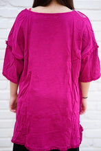 Load image into Gallery viewer, Umgee Berry Tunic Top with Fray Detail Tops Umgee   
