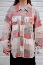 Load image into Gallery viewer, Peach Love Vintage Gingham Shacket in Brown/Olive Shacket Peach Love California   
