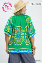 Load image into Gallery viewer, Umgee Boho Print Top in Green ON ORDER
