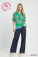 Load image into Gallery viewer, Umgee Boho Print Top in Green ON ORDER
