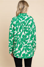 Load image into Gallery viewer, Jodifl Two Toned Floral Printed Long Sleeve Top in Green
