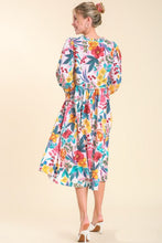 Load image into Gallery viewer, Umgee Floral Peasant Dress in Off White Mix Dress Umgee   
