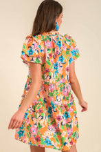 Load image into Gallery viewer, Umgee Floral Mini Dress in Orange Mix Dress Umgee   

