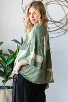 Oli & Hali OVERSIZED Star Patched Top in Green