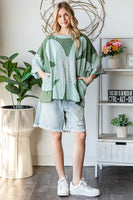 Oli & Hali OVERSIZED Large Patchwork Daisy Top in Green
