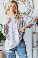 Oli & Hali OVERSIZED Star Patched Top in Blue