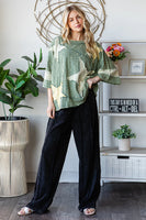 Oli & Hali OVERSIZED Star Patched Top in Green