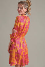 Load image into Gallery viewer, Umgee Graphic Floral Dress in Sunkist Mix Dress Umgee   
