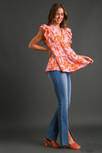 Load image into Gallery viewer, Umgee Split V- Neck Floral Print Top Light Pink Mix Top Umgee   
