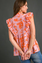 Load image into Gallery viewer, Umgee Split V- Neck Floral Print Top Light Pink Mix Top Umgee   
