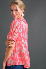 Load image into Gallery viewer, Umgee Multi Color Leopard Print Top in Flamingo  Umgee   
