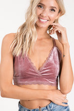 Load image into Gallery viewer, Faux Velvet Bralette in Blush  Macaron   
