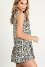 Load image into Gallery viewer, Sleeveless Charcoal Animal Print Top Tops First Love   
