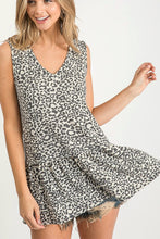 Load image into Gallery viewer, Sleeveless Charcoal Animal Print Top Tops First Love   
