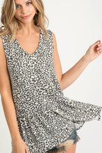 Load image into Gallery viewer, Sleeveless Charcoal Animal Print Top Tops First Love   
