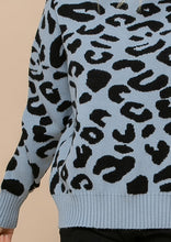 Load image into Gallery viewer, Oddi Blue and Black Leopard Print Sweater Sweaters Oddi   
