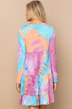 Load image into Gallery viewer, Oddi Tie Dye Print Baby Doll Dress in Blue and Purple Mix Dress Oddi   
