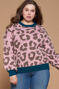 Animal Print Sweater in Mauve Mix- FINAL SALE Sweaters Oddi   