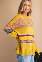 Load image into Gallery viewer, Easel Mustard Striped Knit Sweater  Easel   
