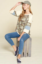 Load image into Gallery viewer, Oddi Camo Top with Color Block Design in Green Mix Top Oddi   
