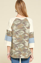 Load image into Gallery viewer, Oddi Camo Top with Color Block Design in Green Mix Top Oddi   
