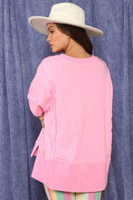 Load image into Gallery viewer, French Terry Short Sleeve Top in Pink Top Fantastic Fawn   
