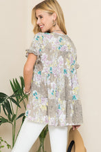 Load image into Gallery viewer, Celeste Floral Print Short Sleeve Tunic in Mocha  Celeste   
