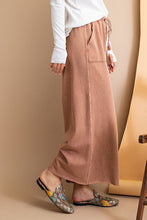 Load image into Gallery viewer, Easel Washed Terry Knit Wide Leg Pants in Red Bean ON ORDER ESTIMATED ARRIVAL DECEMBER  Easel   
